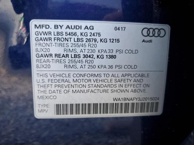 Photo 12 VIN: WA1BNAFY3J2015024 - AUDI Q5 PREMIUM 