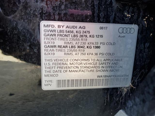 Photo 12 VIN: WA1BNAFY3J2036794 - AUDI Q5 PREMIUM 