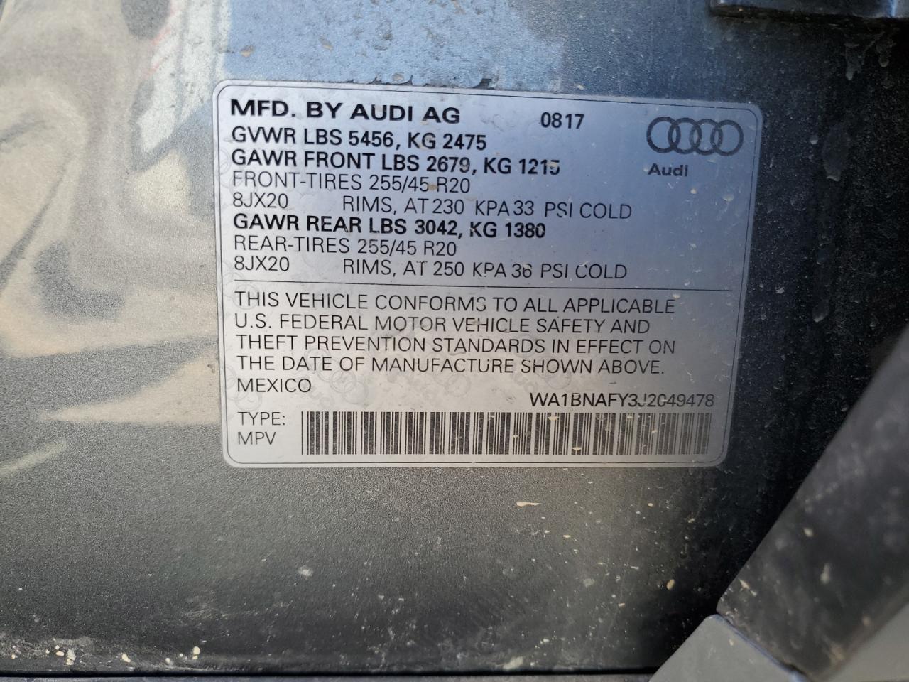 Photo 12 VIN: WA1BNAFY3J2049478 - AUDI Q5 