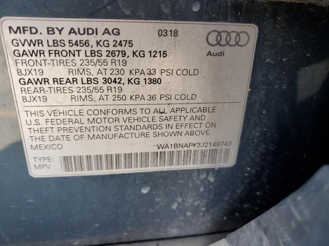 Photo 11 VIN: WA1BNAFY3J2149743 - AUDI Q5 PREMIUM 