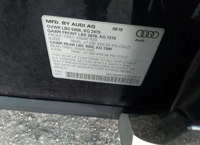 Photo 8 VIN: WA1BNAFY3J2210315 - AUDI Q5 