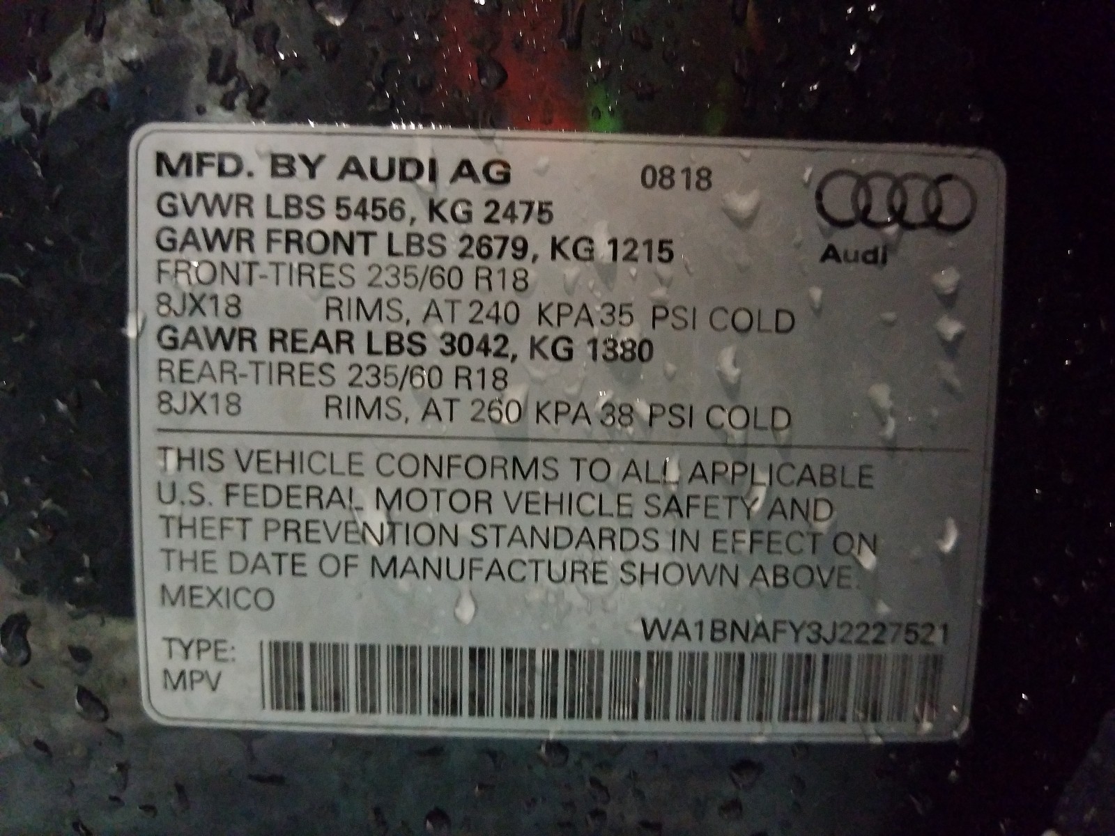 Photo 9 VIN: WA1BNAFY3J2227521 - AUDI Q5 