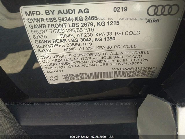 Photo 8 VIN: WA1BNAFY3K2068971 - AUDI Q5 