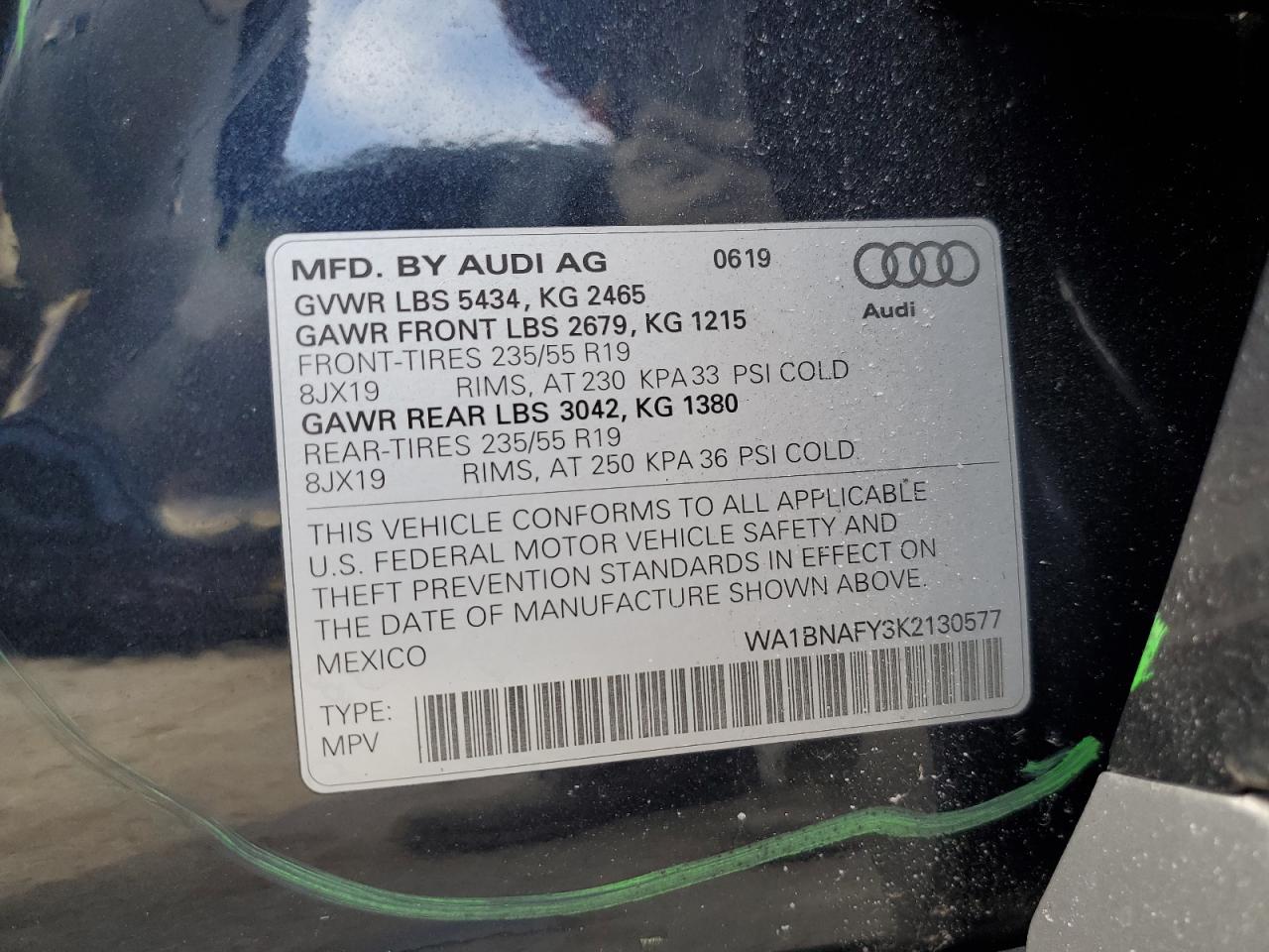 Photo 11 VIN: WA1BNAFY3K2130577 - AUDI Q5 