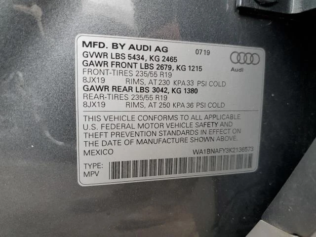 Photo 12 VIN: WA1BNAFY3K2136573 - AUDI Q5 PREMIUM 