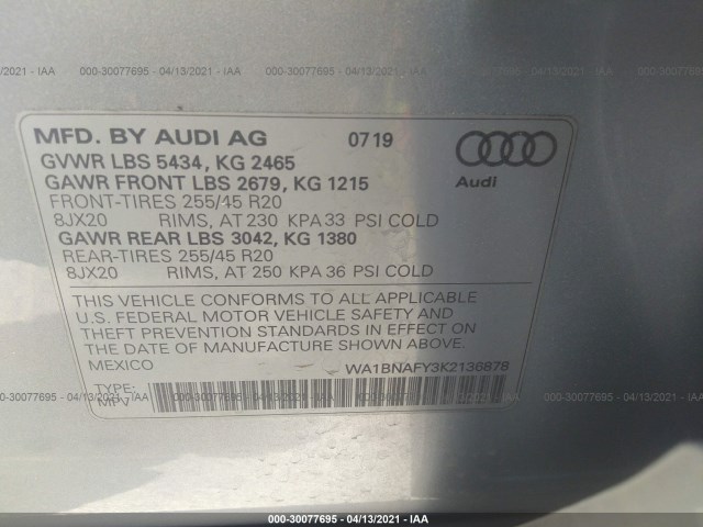 Photo 8 VIN: WA1BNAFY3K2136878 - AUDI Q5 