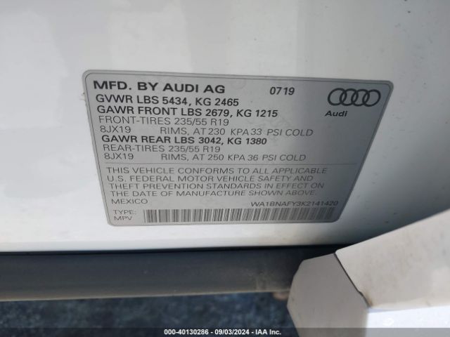 Photo 8 VIN: WA1BNAFY3K2141420 - AUDI Q5 