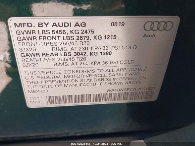 Photo 8 VIN: WA1BNAFY3L2001627 - AUDI Q5 