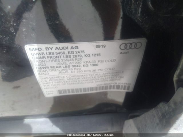 Photo 8 VIN: WA1BNAFY3L2018430 - AUDI Q5 