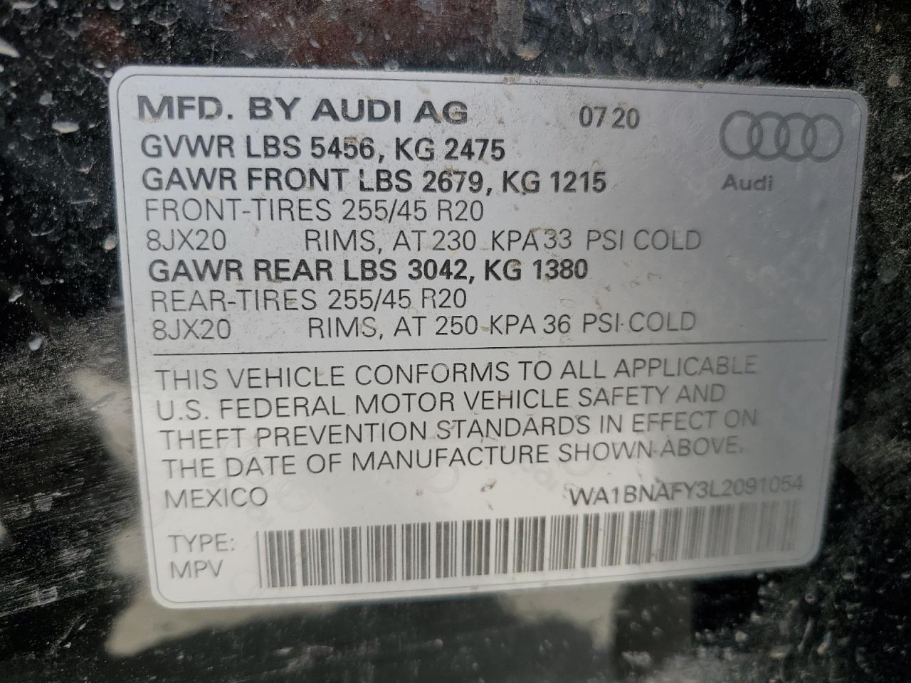 Photo 11 VIN: WA1BNAFY3L2091054 - AUDI Q5 