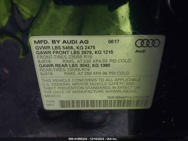 Photo 8 VIN: WA1BNAFY4J2020376 - AUDI Q5 