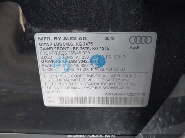 Photo 8 VIN: WA1BNAFY4J2207116 - AUDI Q5 