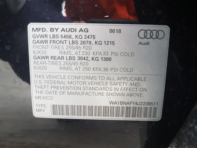 Photo 9 VIN: WA1BNAFY4J2208511 - AUDI Q5 