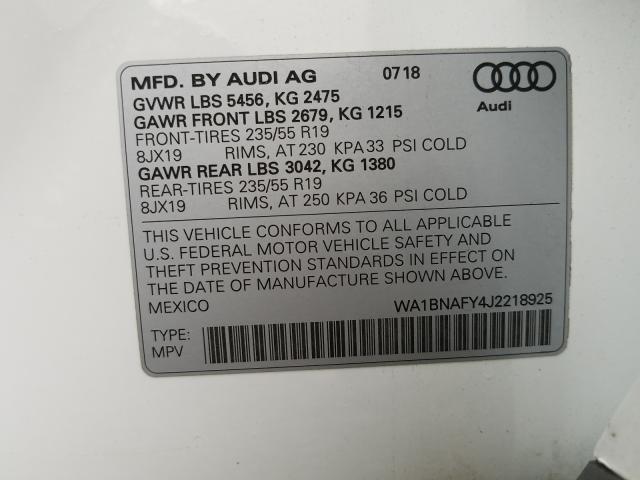 Photo 9 VIN: WA1BNAFY4J2218925 - AUDI Q5 PREMIUM 