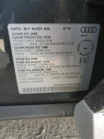 Photo 13 VIN: WA1BNAFY4K2049880 - AUDI Q5 PREMIUM 