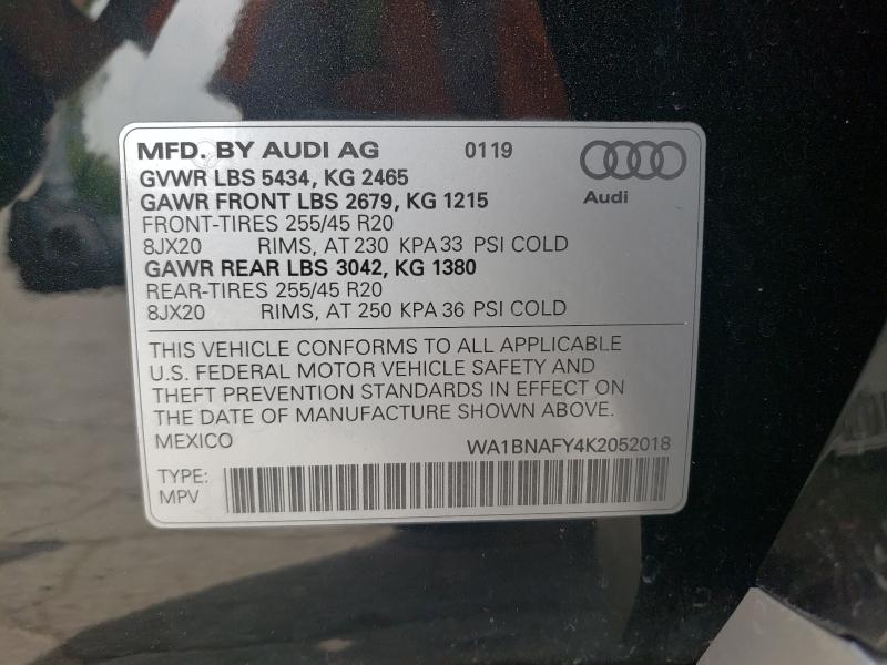 Photo 9 VIN: WA1BNAFY4K2052018 - AUDI Q5 PREMIUM 