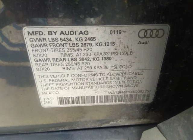 Photo 8 VIN: WA1BNAFY4K2052357 - AUDI Q5 