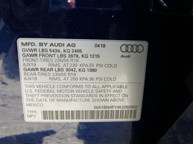 Photo 9 VIN: WA1BNAFY4K2092552 - AUDI Q5 PREMIUM 