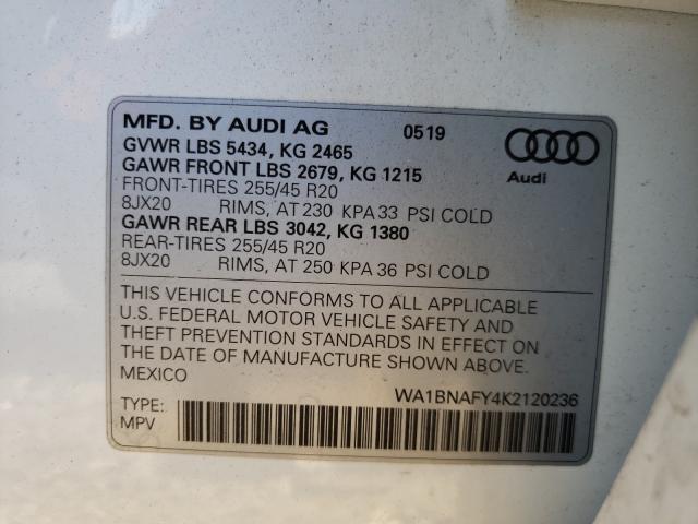 Photo 9 VIN: WA1BNAFY4K2120236 - AUDI Q5 PREMIUM 