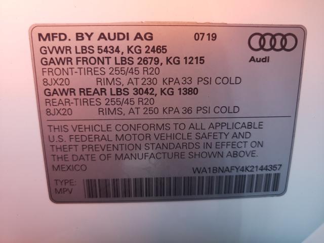 Photo 9 VIN: WA1BNAFY4K2144357 - AUDI Q5 PREMIUM 