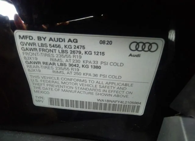 Photo 8 VIN: WA1BNAFY4L2105964 - AUDI Q5 