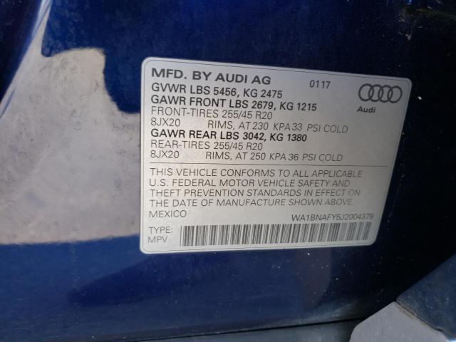 Photo 12 VIN: WA1BNAFY5J2004378 - AUDI Q5 PREMIUM 