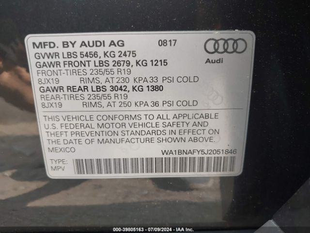 Photo 8 VIN: WA1BNAFY5J2051846 - AUDI Q5 