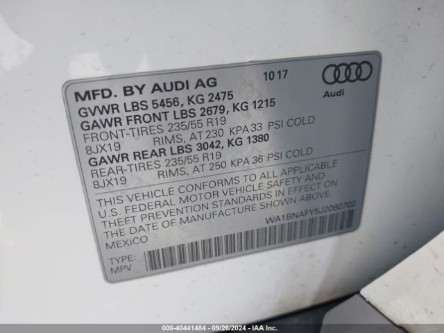 Photo 8 VIN: WA1BNAFY5J2080702 - AUDI Q5 