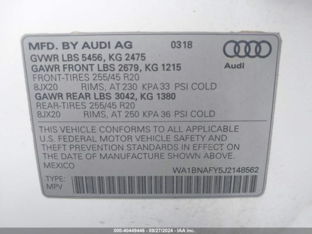 Photo 8 VIN: WA1BNAFY5J2148562 - AUDI Q5 