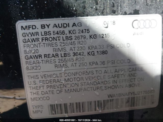 Photo 8 VIN: WA1BNAFY5J2175583 - AUDI Q5 