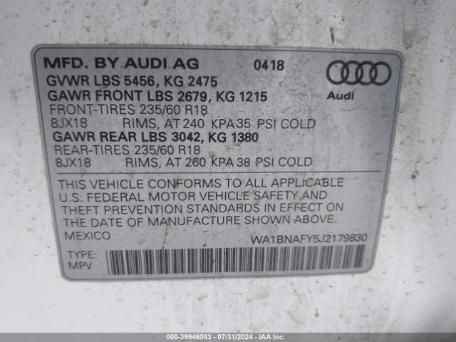 Photo 8 VIN: WA1BNAFY5J2179830 - AUDI Q5 