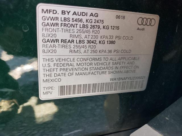 Photo 12 VIN: WA1BNAFY5J2205021 - AUDI Q5 PREMIUM 