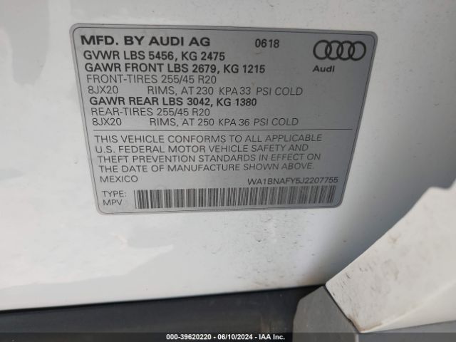 Photo 8 VIN: WA1BNAFY5J2207755 - AUDI Q5 