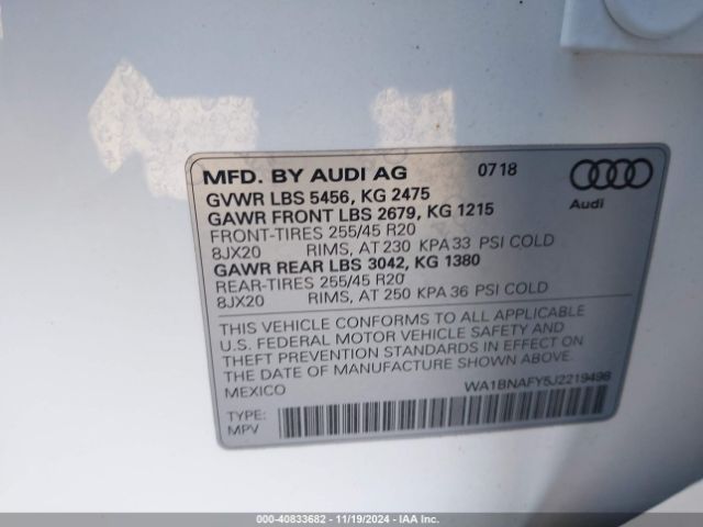 Photo 8 VIN: WA1BNAFY5J2219498 - AUDI Q5 