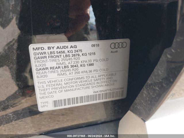 Photo 8 VIN: WA1BNAFY5J2245986 - AUDI Q5 