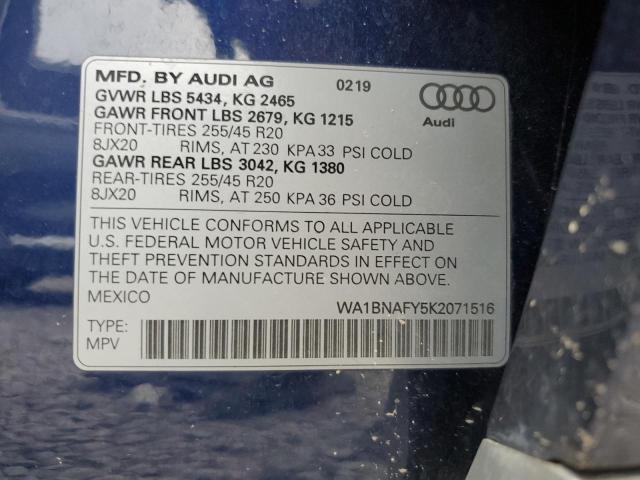 Photo 9 VIN: WA1BNAFY5K2071516 - AUDI Q5 PREMIUM 