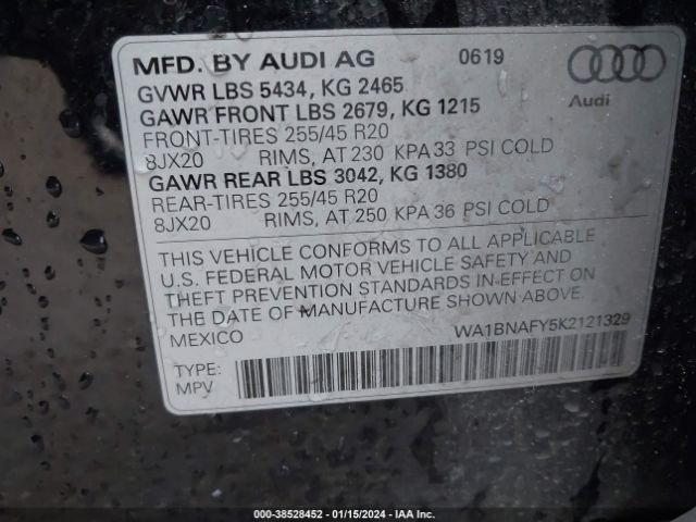 Photo 8 VIN: WA1BNAFY5K2121329 - AUDI Q5 