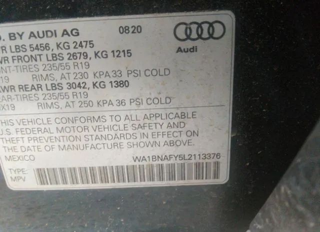 Photo 8 VIN: WA1BNAFY5L2113376 - AUDI Q5 