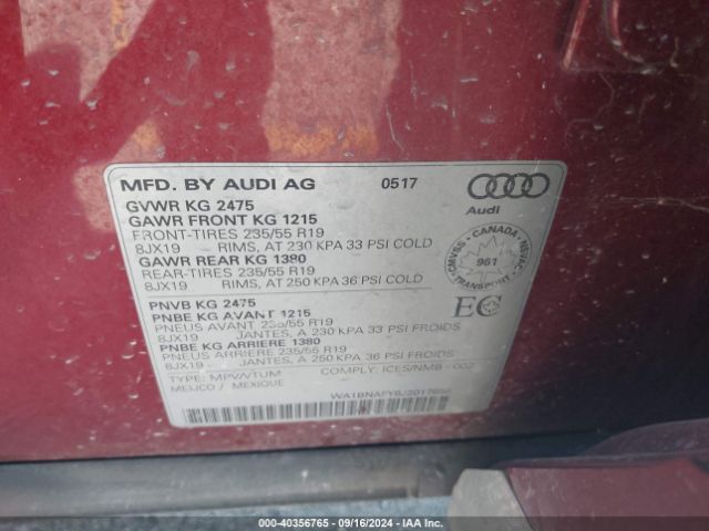 Photo 8 VIN: WA1BNAFY6J2017656 - AUDI Q5 