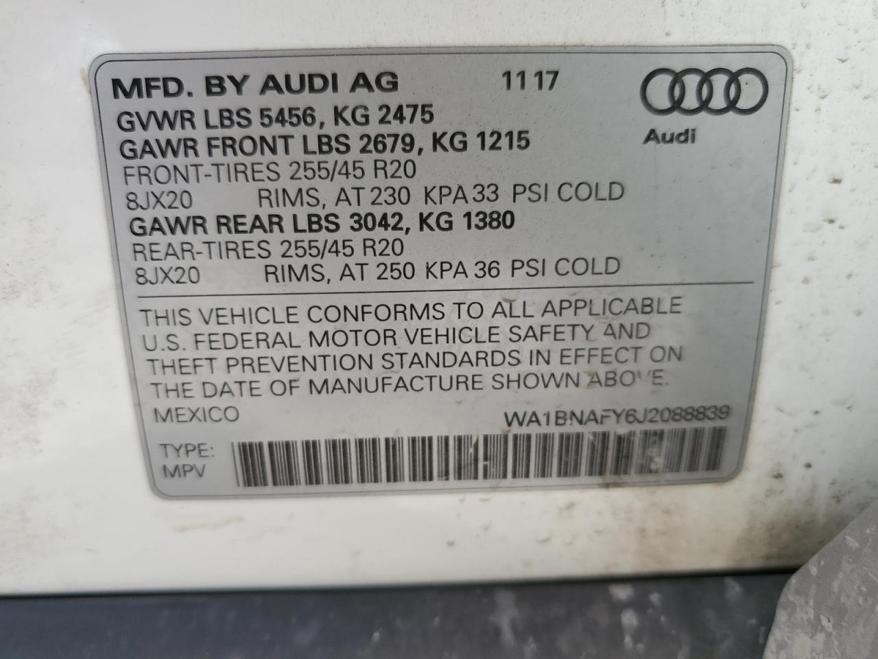 Photo 11 VIN: WA1BNAFY6J2088839 - AUDI Q5 