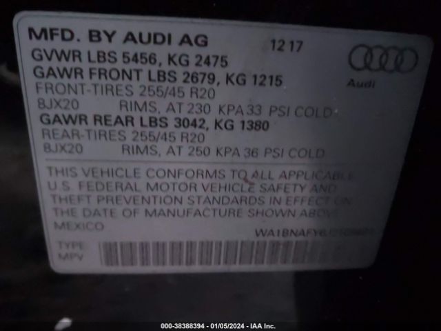 Photo 8 VIN: WA1BNAFY6J2109401 - AUDI Q5 