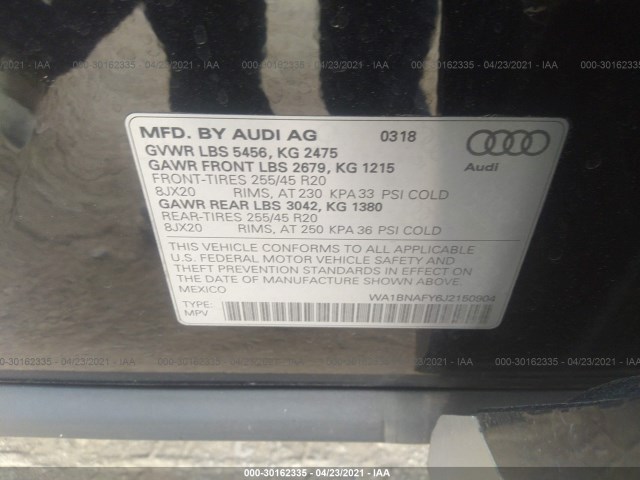 Photo 8 VIN: WA1BNAFY6J2150904 - AUDI Q5 