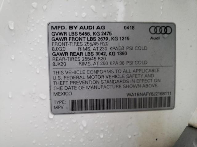 Photo 9 VIN: WA1BNAFY6J2168111 - AUDI Q5 PREMIUM 