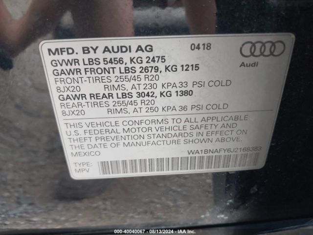 Photo 8 VIN: WA1BNAFY6J2168383 - AUDI Q5 