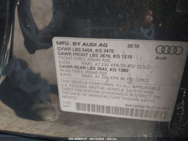 Photo 8 VIN: WA1BNAFY6J2191601 - AUDI Q5 