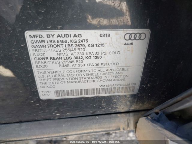 Photo 8 VIN: WA1BNAFY6J2228176 - AUDI Q5 