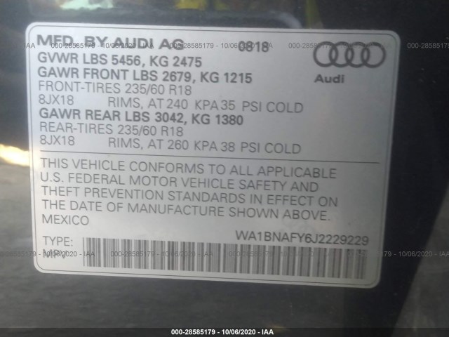 Photo 8 VIN: WA1BNAFY6J2229229 - AUDI Q5 