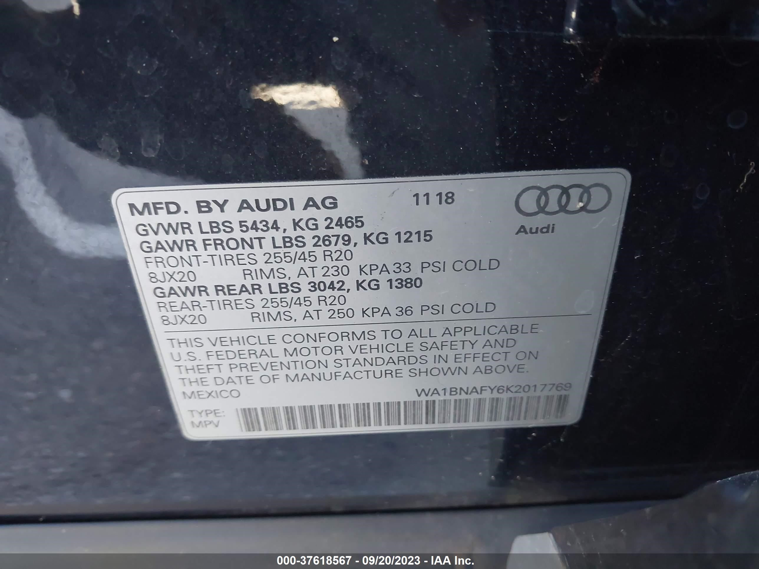 Photo 8 VIN: WA1BNAFY6K2017769 - AUDI Q5 