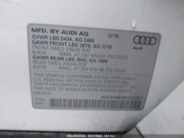 Photo 8 VIN: WA1BNAFY6K2037827 - AUDI Q5 