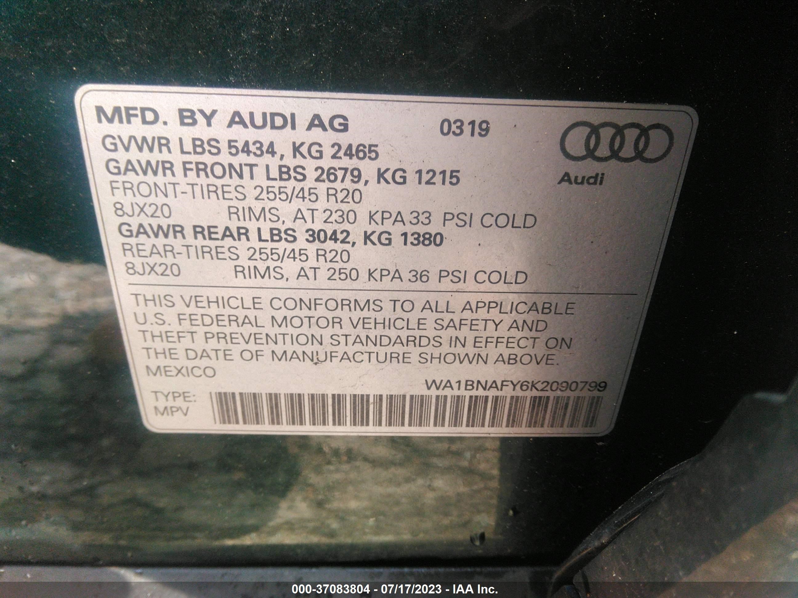 Photo 8 VIN: WA1BNAFY6K2090799 - AUDI Q5 